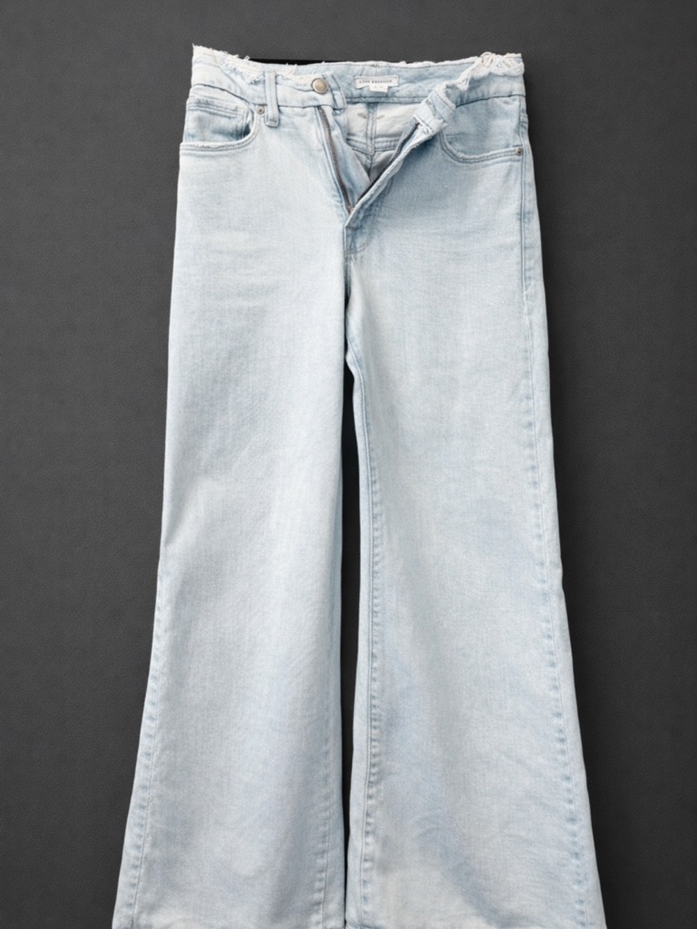 Good American Light Blue High-Rise Wide Leg Flare Jeans